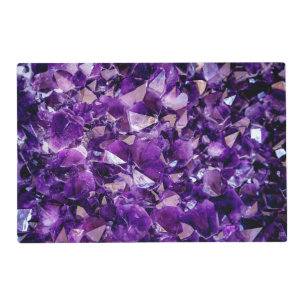 Purple Amethyst Crystal Gemstone Vinyl Placemat