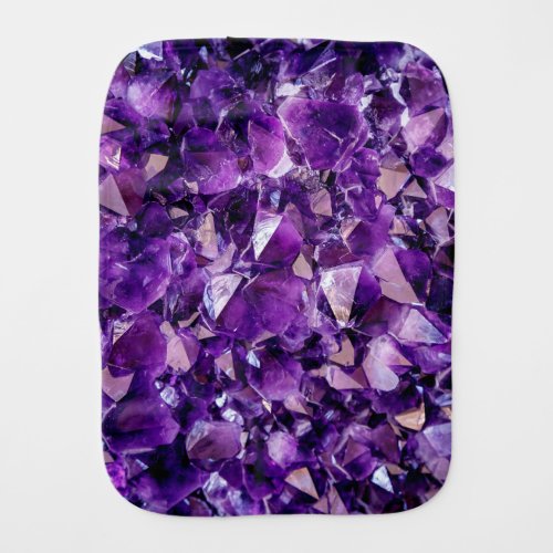 Purple Amethyst Crystal Geode Gems Baby Burp Rag Baby Burp Cloth