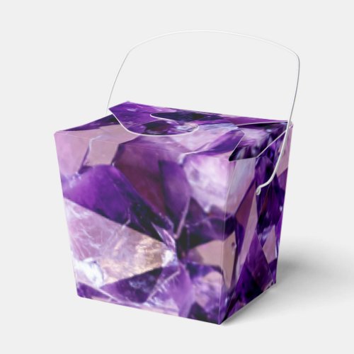 Purple Amethyst Crystal Geode Gems Party Favor Box
