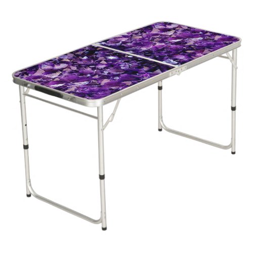 Purple Amethyst Crystal Geode Gems Pong Table