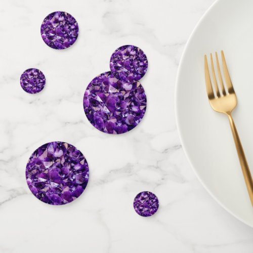 Purple Amethyst Crystal Geode Gems Table Confetti