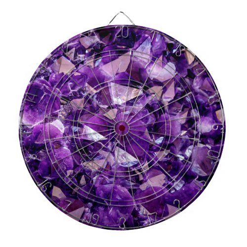 Purple Amethyst Crystal Geode Gemstone Dart Board