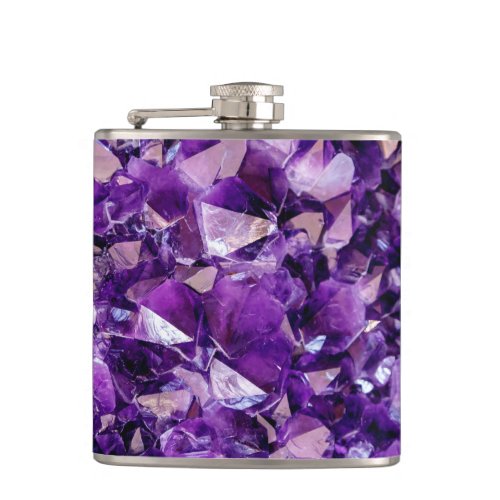 Purple Amethyst Crystal Geode Gemstone Flask