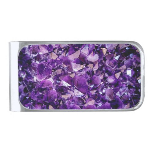 Purple Amethyst Crystal Geode Gemstone Money Clip