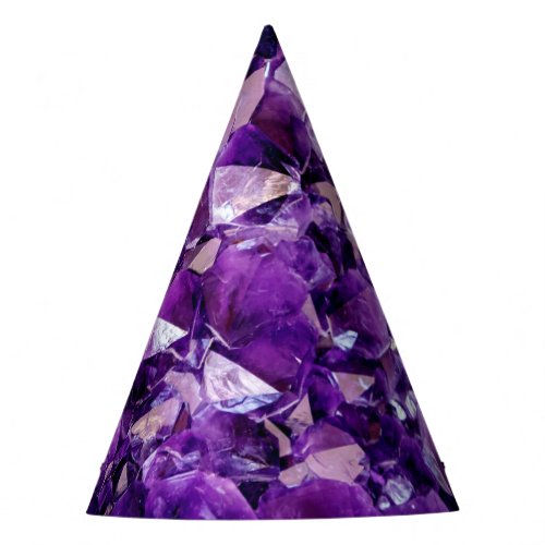Purple Amethyst Crystal Geode Gemstone Party Hat