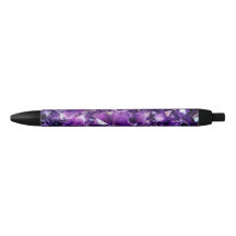 Purple Amethyst Crystal Geode Gemstone Pen