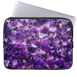 Purple Amethyst Crystal Geode Laptop Case Sleeve