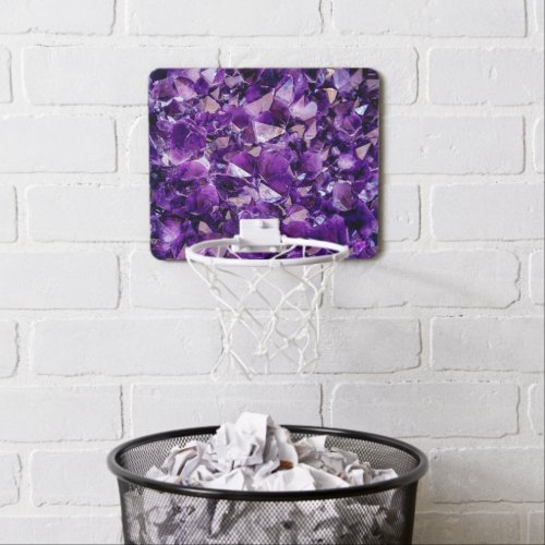 Purple Amethyst Crystal Geode Mini Basketball Hoop