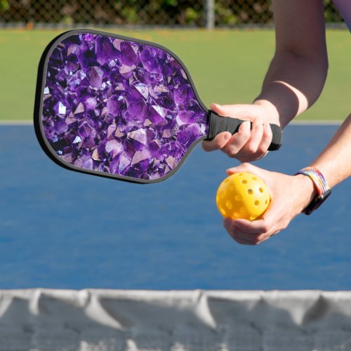 Purple Amethyst Crystal Geode Pickle Ball Paddle