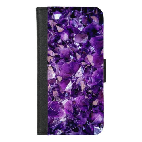 Purple Amethyst Crystal Geode Wallet Phone Case