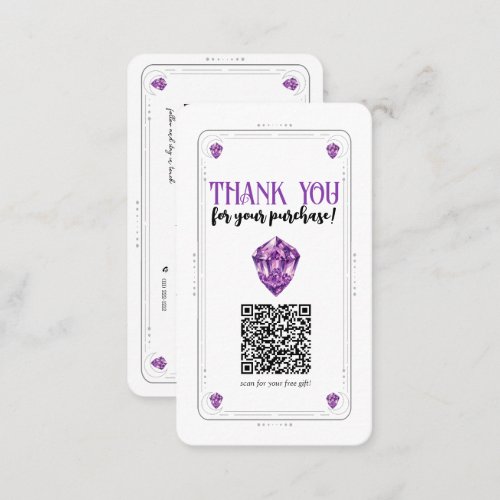 Purple Amethyst Crystal Social Media QR Code Business Card