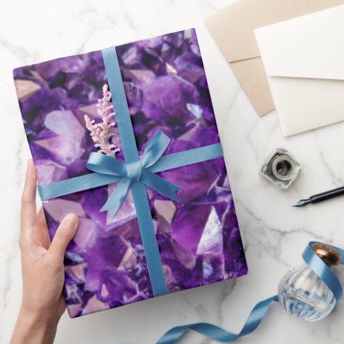 Purple Amethyst Crystal Wrapping Paper