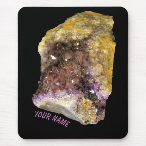 Purple Amethyst Crystals February Birthstone Name Mouse Pad