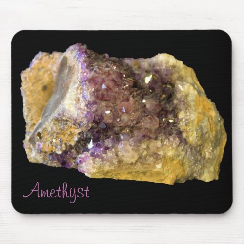 Purple Amethyst Crystals Gem Mineral Rock Photo Mouse Pad