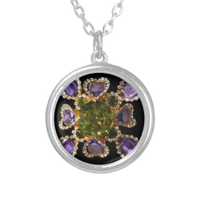 Purple Amethyst Diamonds Emeralds jewelry  (Front)