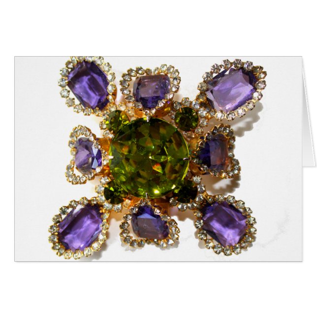 Purple Amethyst Diamonds Emeralds jewelry  (Front Horizontal)