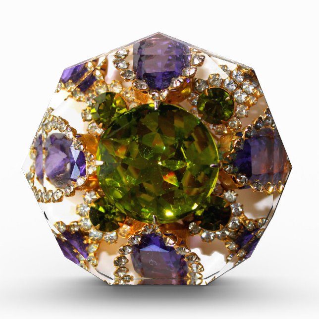 Purple Amethyst Diamonds Emeralds jewelry  Award (Front)