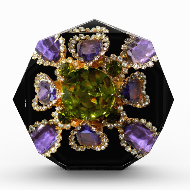 Purple Amethyst Diamonds Emeralds jewelry  Award (Front)