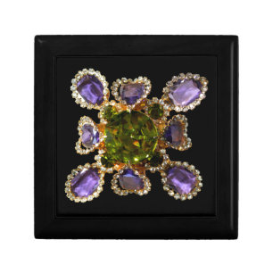 Purple Amethyst Diamonds Emeralds jewelry Box