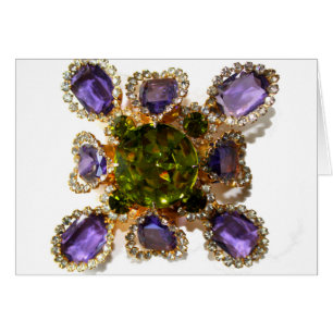Purple Amethyst Diamonds Emeralds jewelry Cards