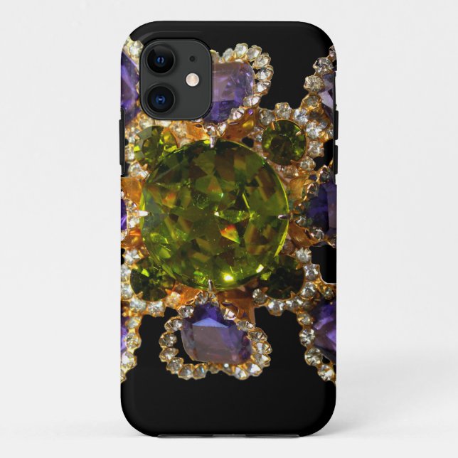 Purple Amethyst Diamonds Emeralds jewelry  Case-Mate iPhone Case (Back)