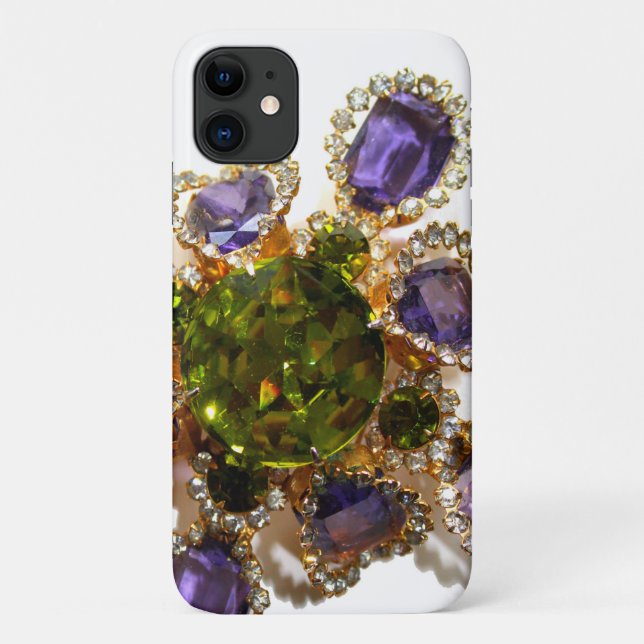 Purple Amethyst Diamonds Emeralds jewelry  Case-Mate iPhone Case (Back)
