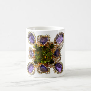 Purple Amethyst Diamonds Emeralds jewelry  Coffee Mug