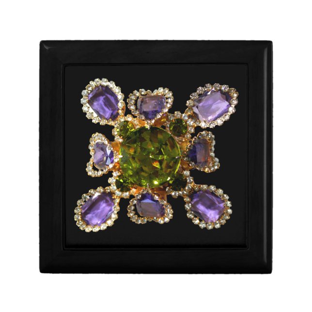 Purple Amethyst Diamonds Emeralds jewelry  Jewelry Box (Front)