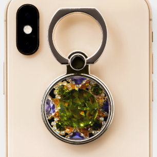 Purple Amethyst Diamonds Emeralds jewelry Phone Ring Stand