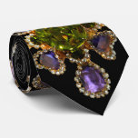 Purple Amethyst Diamonds Emeralds jewelry  Tie