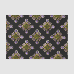 Purple Amethyst Diamonds Emeralds jewelry Tissue Paper