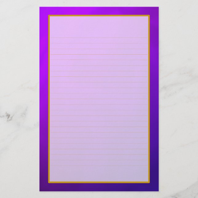 Purple Amethyst Fine Lined Stationery (Front)