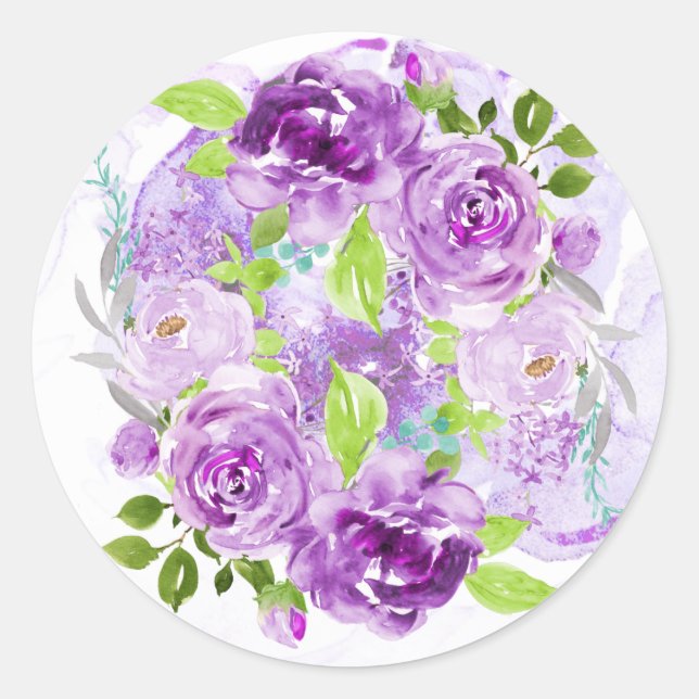 Purple Amethyst Floral Sticker (Front)