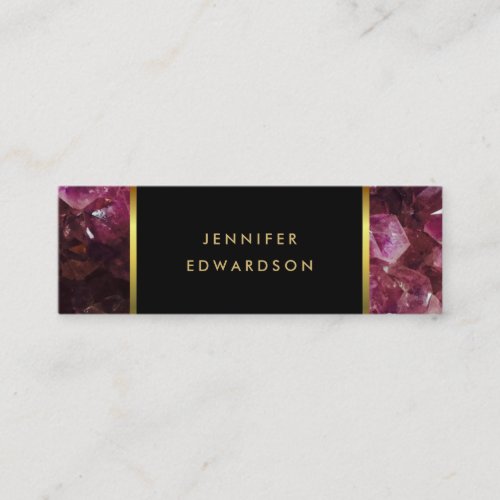 Purple amethyst gemstone crystal professional mini business card