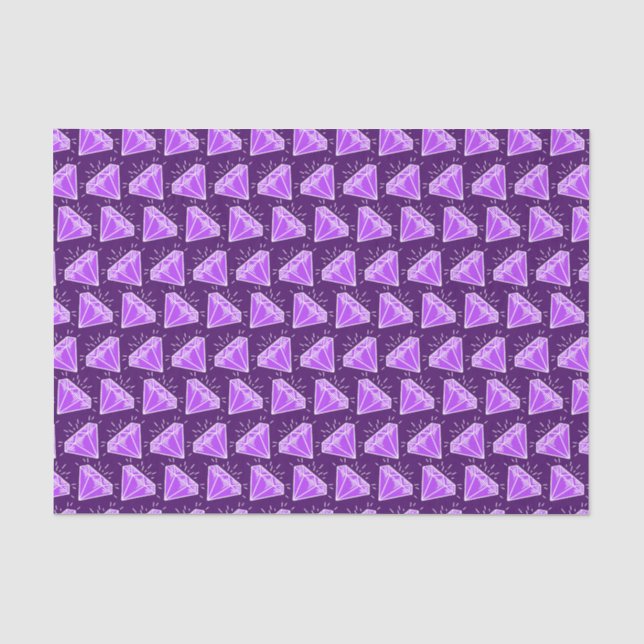 Purple amethyst gemstone graphic art tissue paper (Front)