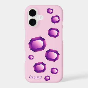 Purple Amethyst gemstone jewel custom girly iPhone 17 Case
