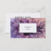 Purple amethyst gemstone mineral professional business card (Front/Back)