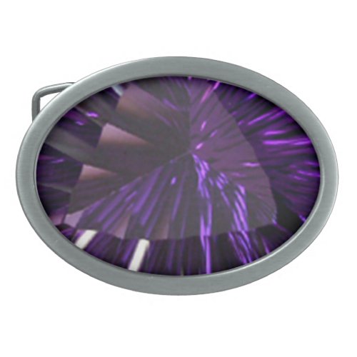 Purple Amethyst Gemstone Oval Belt Buckle