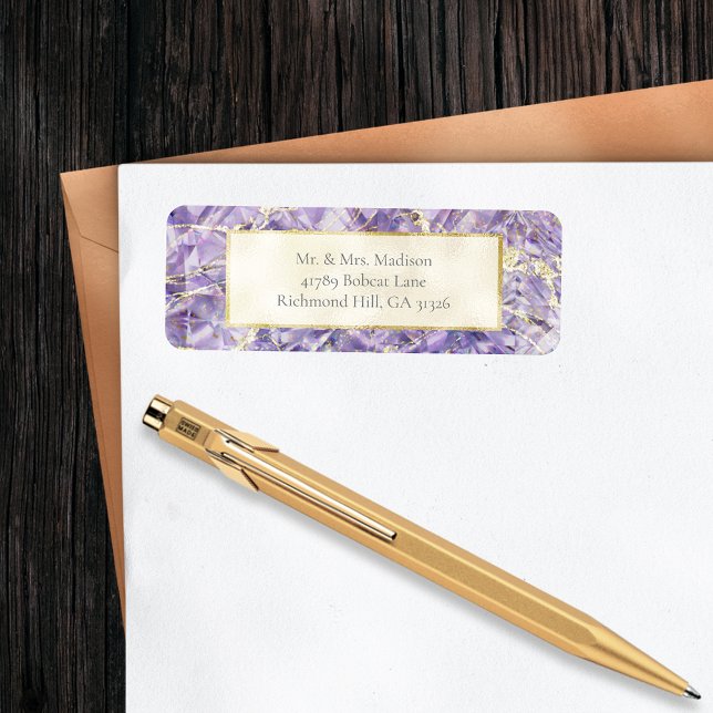 Purple Amethyst Gemstone Return Address Labels (Creator Uploaded)