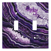 Purple Amethyst Geode and Silver Digital Art