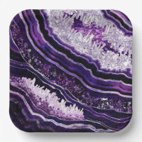 Purple Amethyst Geode and Silver Digital Art