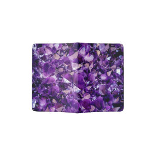 Purple Amethyst Geode Crystal Gems Passport Cover