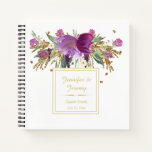Purple Amethyst Gold Floral Guest Book | at Zazzle