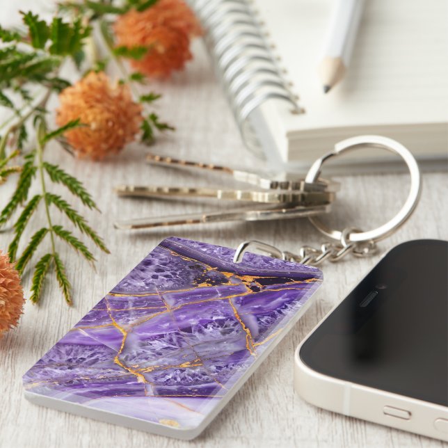 Purple Amethyst Keychain (Front Right)