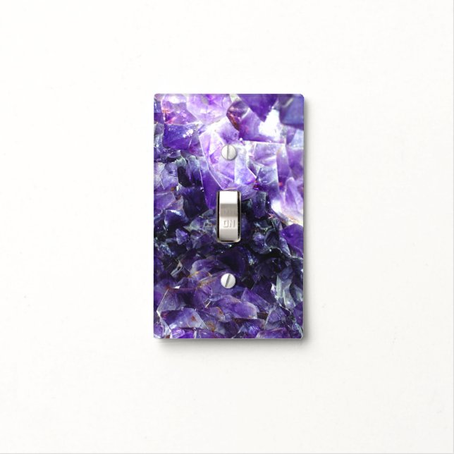 Purple amethyst light switch cover (In Situ)