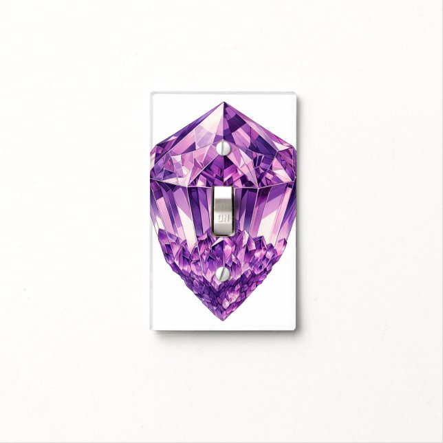 Purple Amethyst Magic Crystal Metaphysical  Light Switch Cover (In Situ)