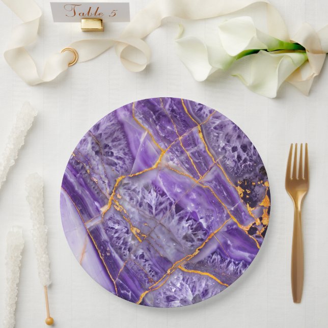 Purple Amethyst Paper Plates (Wedding)