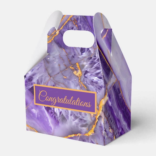 Purple Amethyst Pattern  Favor Boxes (Front Side)