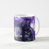 Purple amethyst Personalized Name Coffee Mug (Front Right)
