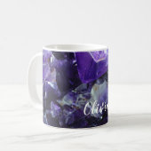 Purple amethyst Personalized Name Coffee Mug (Front Left)